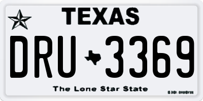 TX license plate DRU3369