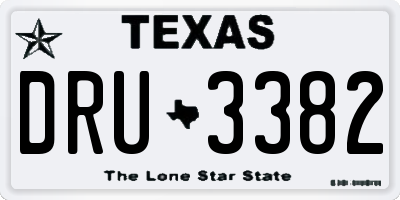 TX license plate DRU3382