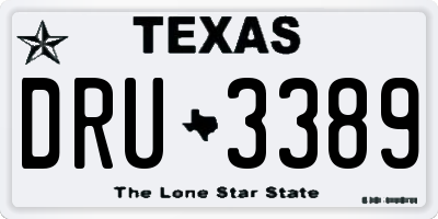 TX license plate DRU3389