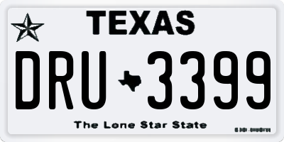 TX license plate DRU3399