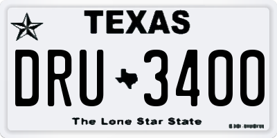 TX license plate DRU3400