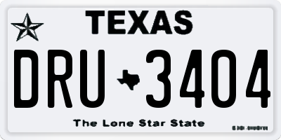 TX license plate DRU3404