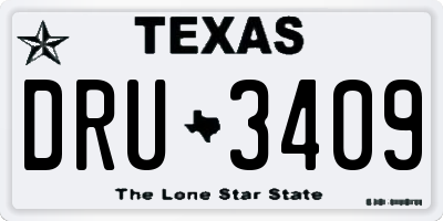 TX license plate DRU3409