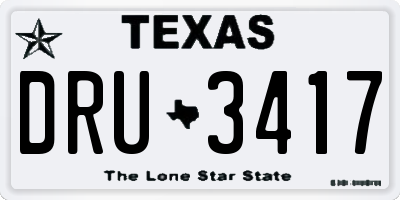 TX license plate DRU3417
