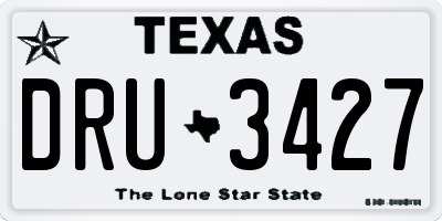 TX license plate DRU3427