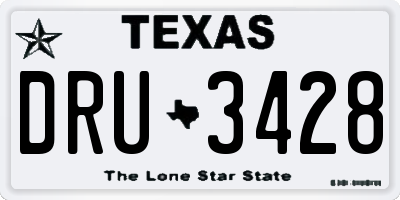 TX license plate DRU3428