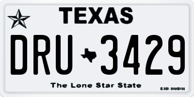 TX license plate DRU3429