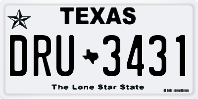 TX license plate DRU3431