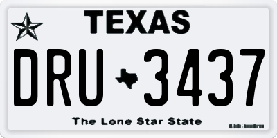 TX license plate DRU3437