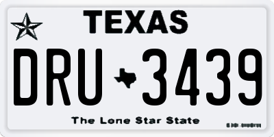 TX license plate DRU3439