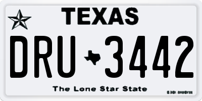 TX license plate DRU3442