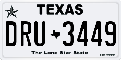 TX license plate DRU3449