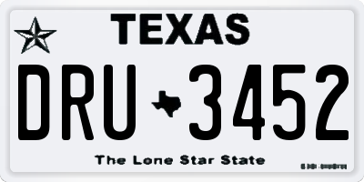 TX license plate DRU3452