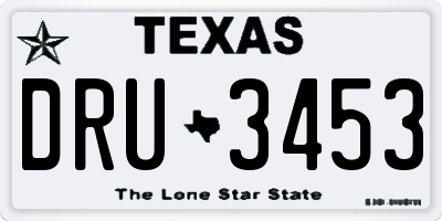 TX license plate DRU3453