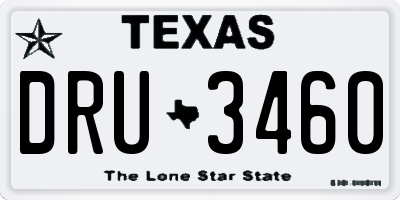 TX license plate DRU3460