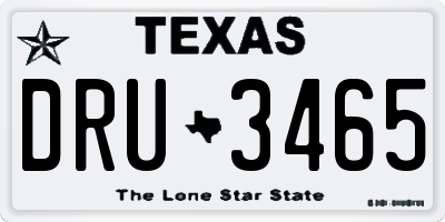 TX license plate DRU3465