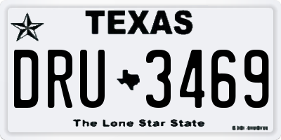 TX license plate DRU3469