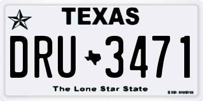 TX license plate DRU3471