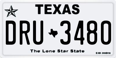 TX license plate DRU3480