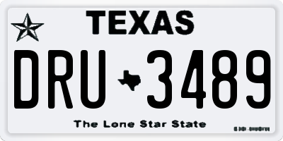 TX license plate DRU3489