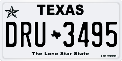 TX license plate DRU3495