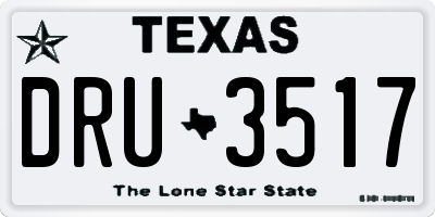 TX license plate DRU3517