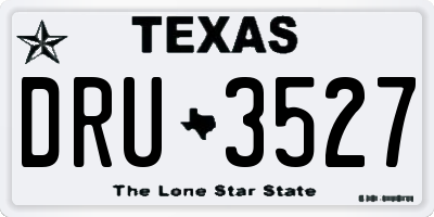 TX license plate DRU3527
