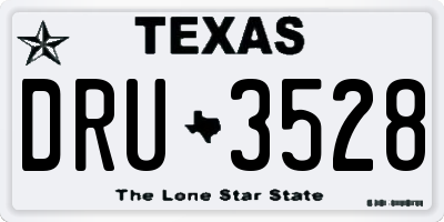 TX license plate DRU3528