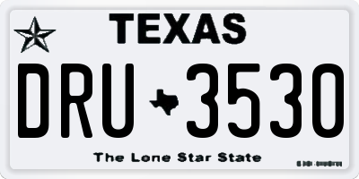 TX license plate DRU3530