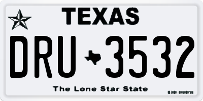 TX license plate DRU3532