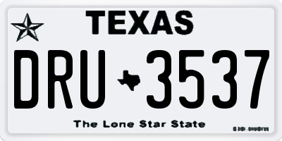 TX license plate DRU3537