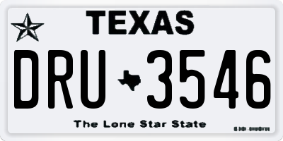 TX license plate DRU3546