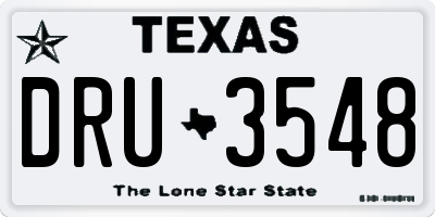 TX license plate DRU3548