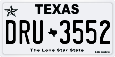 TX license plate DRU3552