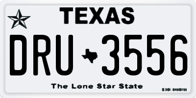 TX license plate DRU3556