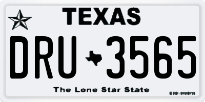 TX license plate DRU3565
