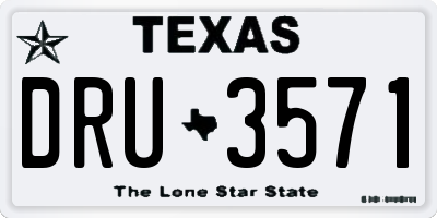 TX license plate DRU3571