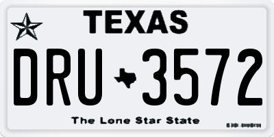 TX license plate DRU3572