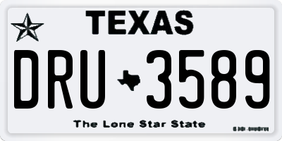 TX license plate DRU3589
