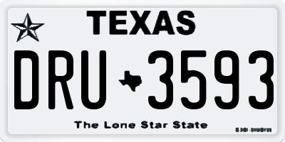 TX license plate DRU3593
