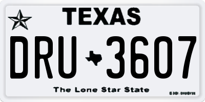 TX license plate DRU3607