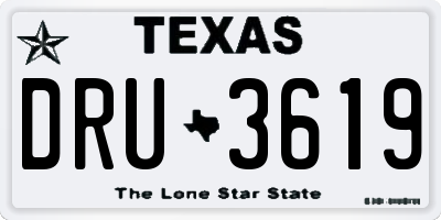 TX license plate DRU3619
