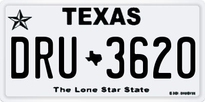 TX license plate DRU3620