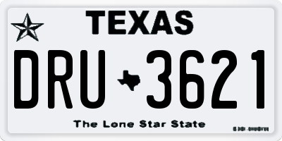 TX license plate DRU3621