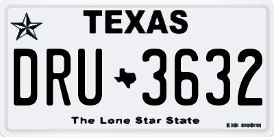 TX license plate DRU3632