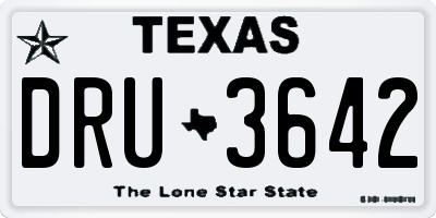 TX license plate DRU3642