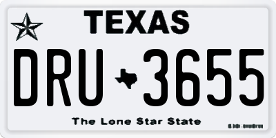 TX license plate DRU3655