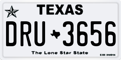 TX license plate DRU3656