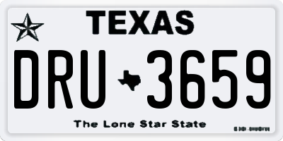 TX license plate DRU3659