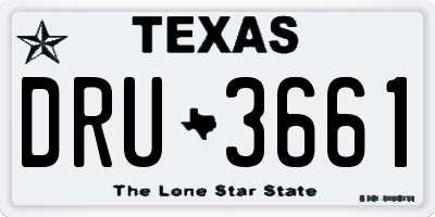 TX license plate DRU3661